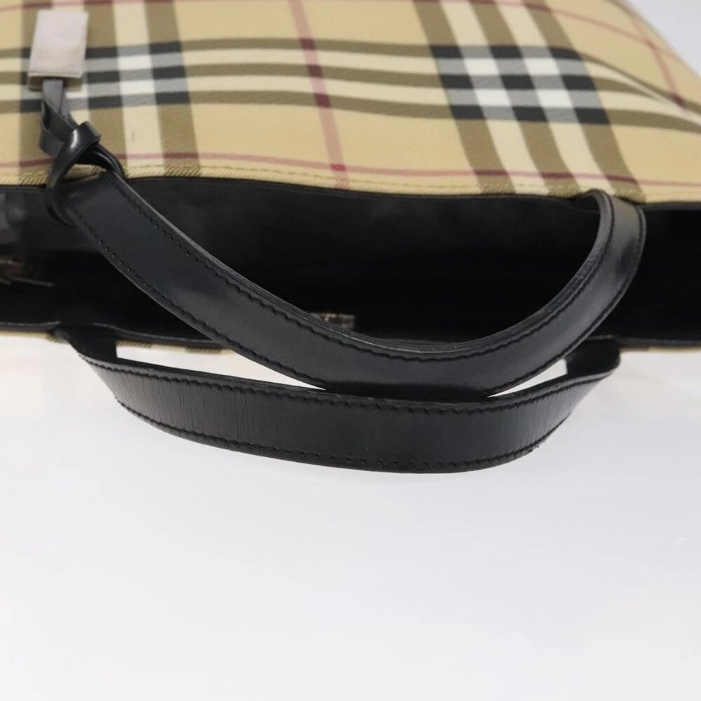 BURBERRY Nova Check Hand Bag PVC Beige Auth 120970 - Picture 7 of 16
